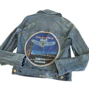 Via Penny Lane Reworked Apparel | Journey Custom Distressed Denim Jacket Size 2